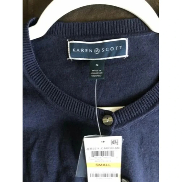 Karen Scott Women’s Jersey Cardigan Long Sleeve Button Up Size Small - Picture 3 of 3